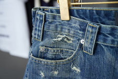 Wear and tear denim shorts with holes