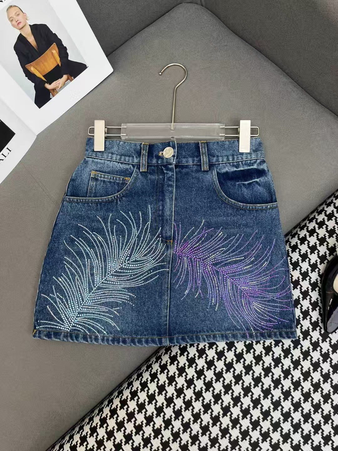 New denim half skirt