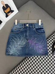 New denim half skirt