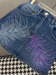 New denim half skirt