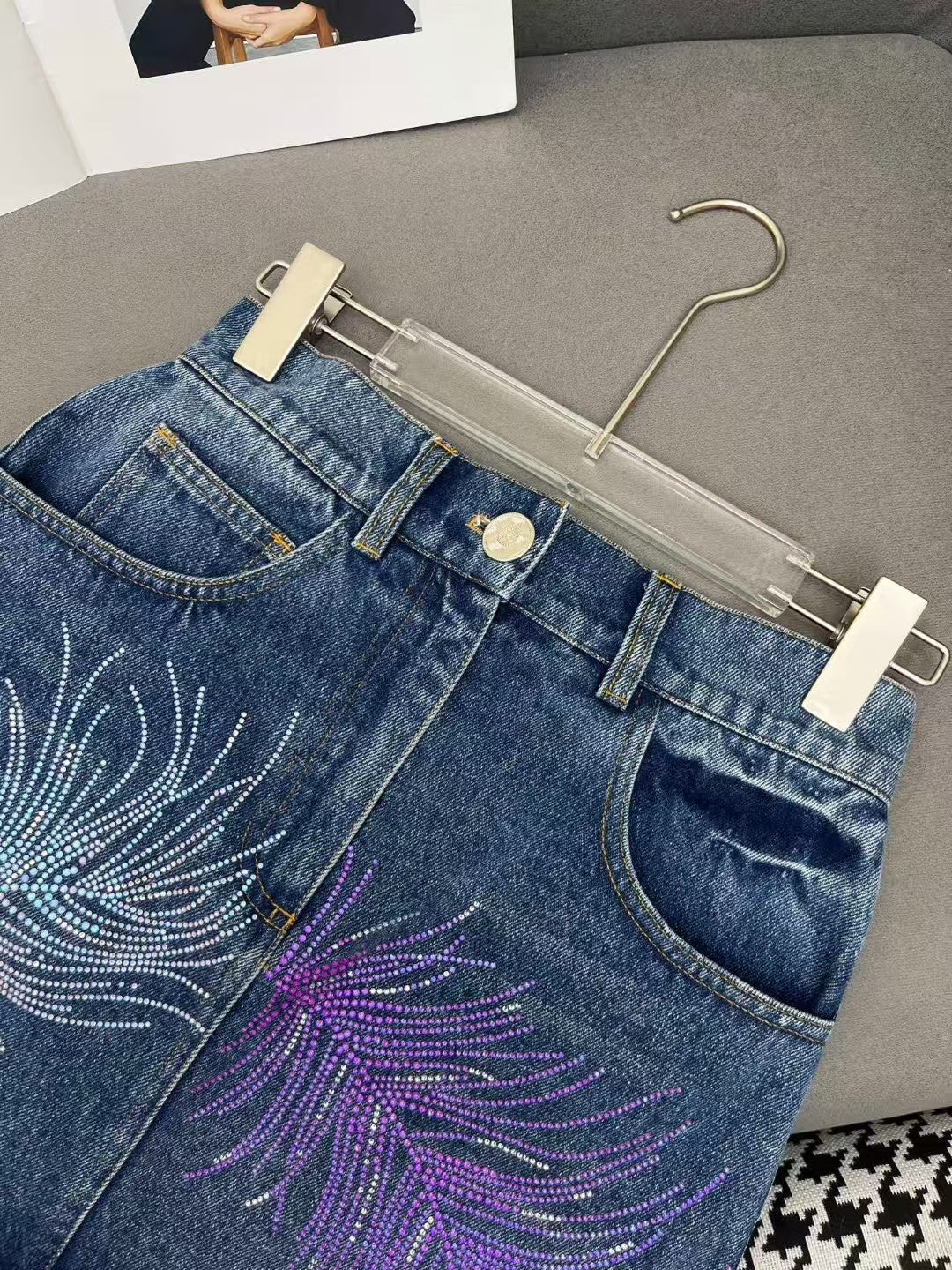 New denim half skirt