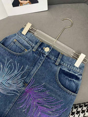 New denim half skirt