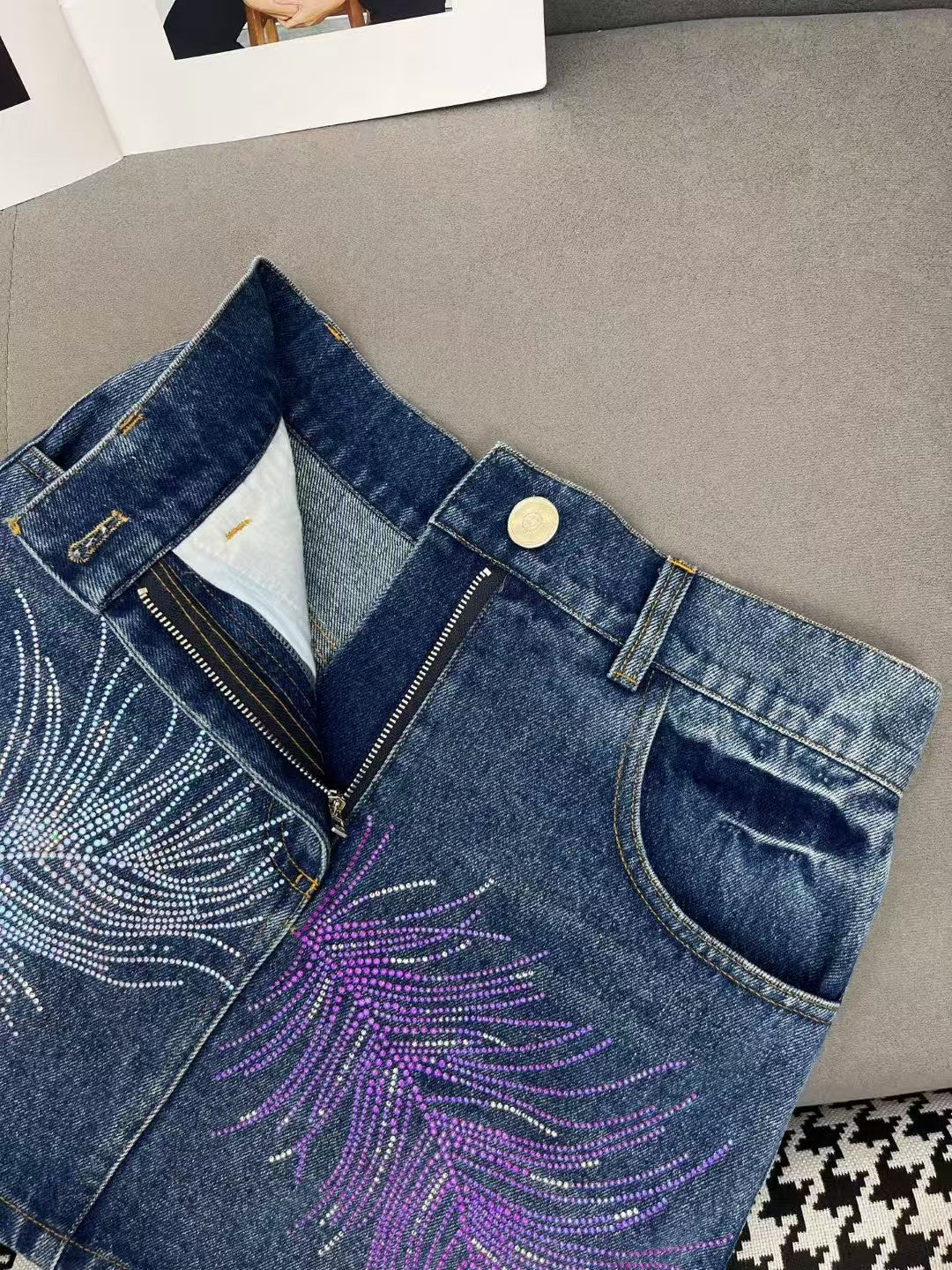 New denim half skirt