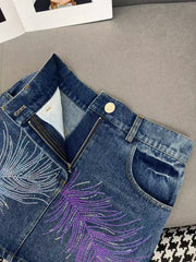 New denim half skirt