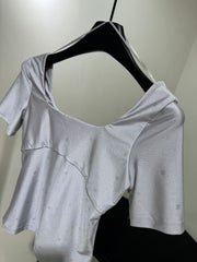 Hot silver short sleeved shirt