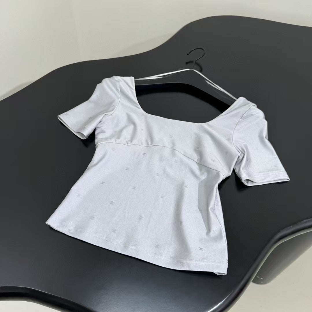 Hot silver short sleeved shirt