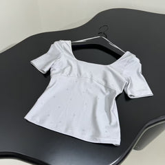 Hot silver short sleeved shirt
