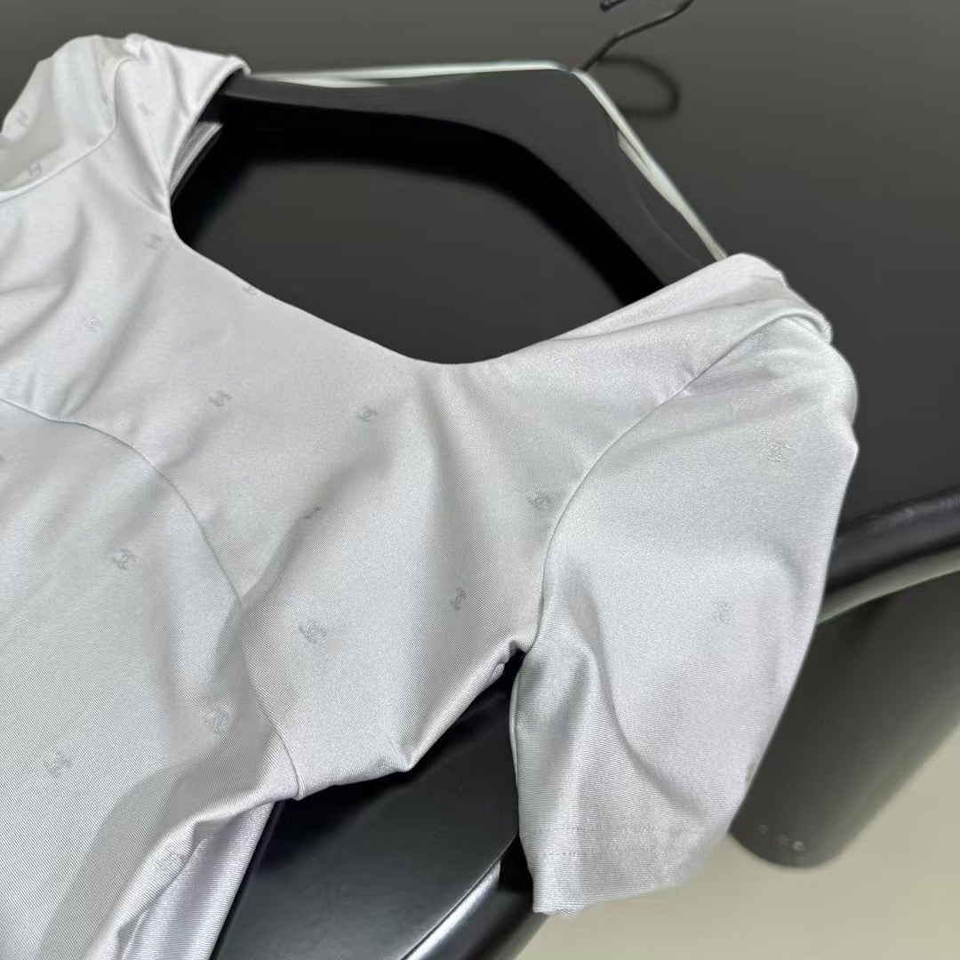 Hot silver short sleeved shirt