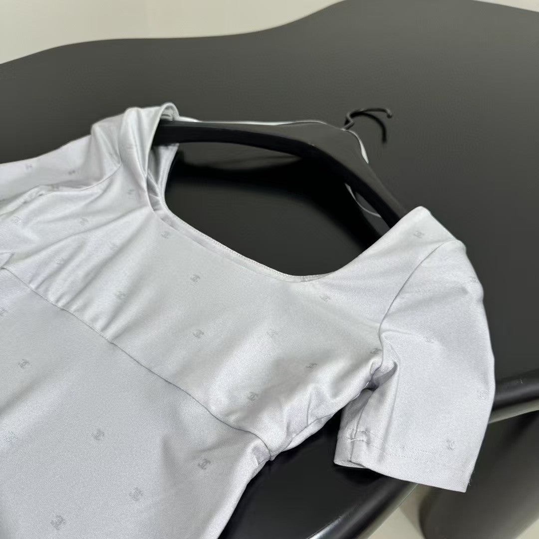 Hot silver short sleeved shirt