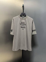 Letter embroidered short sleeved T-shirt