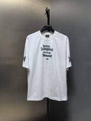 Letter embroidered short sleeved T-shirt