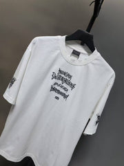 Letter embroidered short sleeved T-shirt