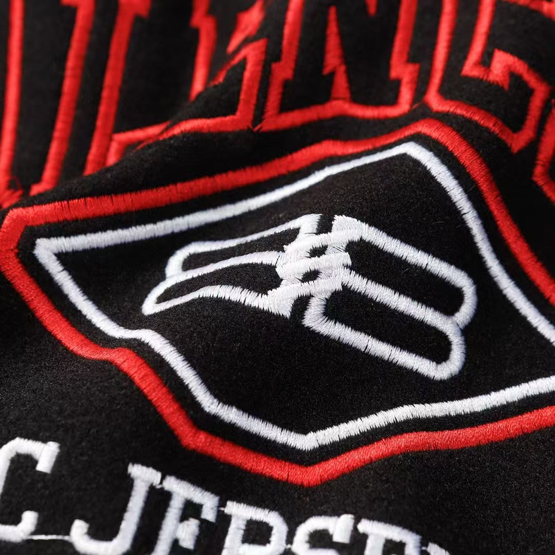 Embroidered baseball jersey with towel