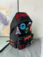 Embroidered cloth label backpack