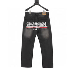 Graffiti Coke Printed Washed Jeans