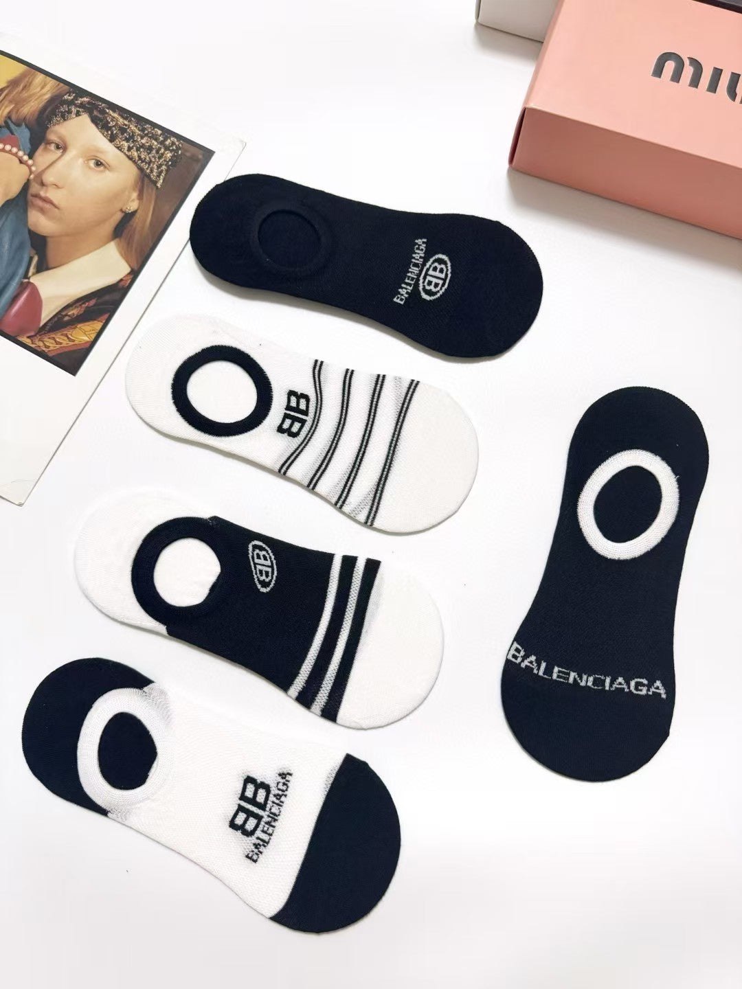Pure cotton boat socks