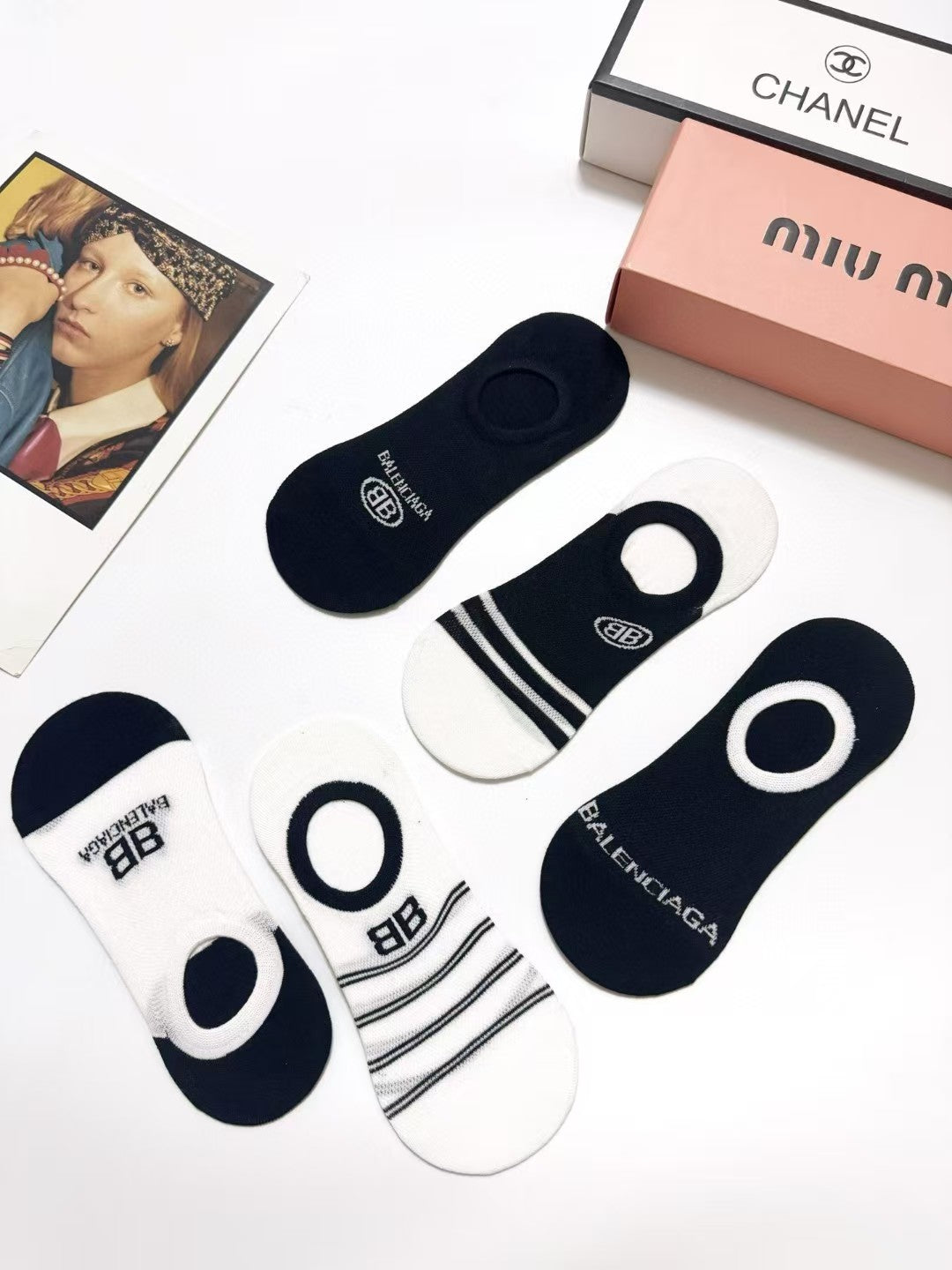 Pure cotton boat socks