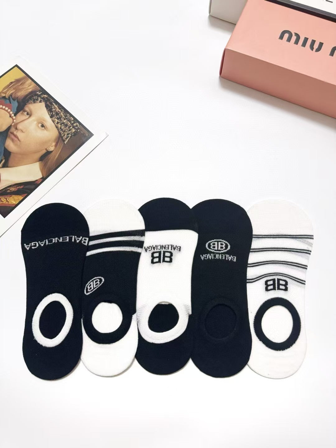 Pure cotton boat socks