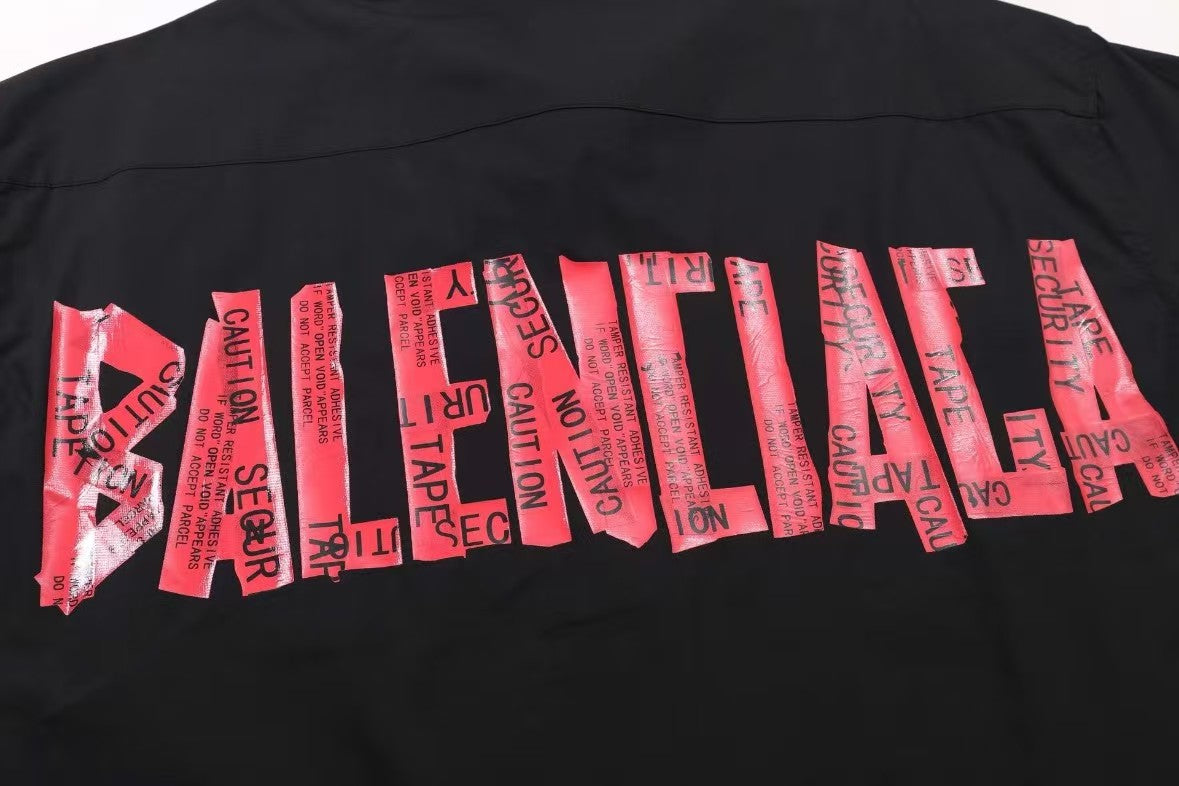 New red signature tape short sleeved shirt