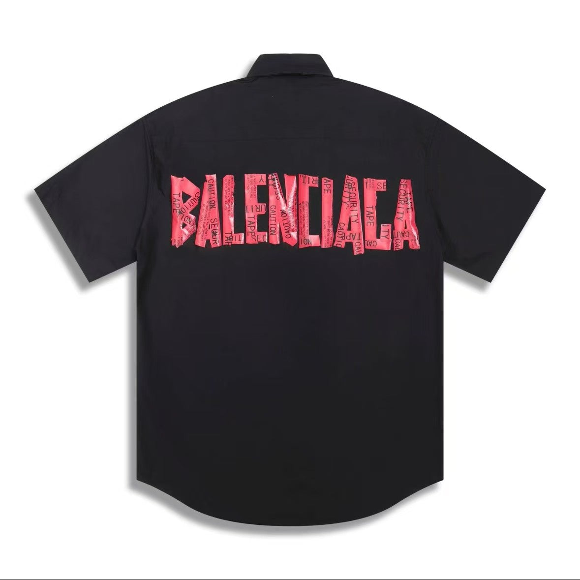 New red signature tape short sleeved shirt