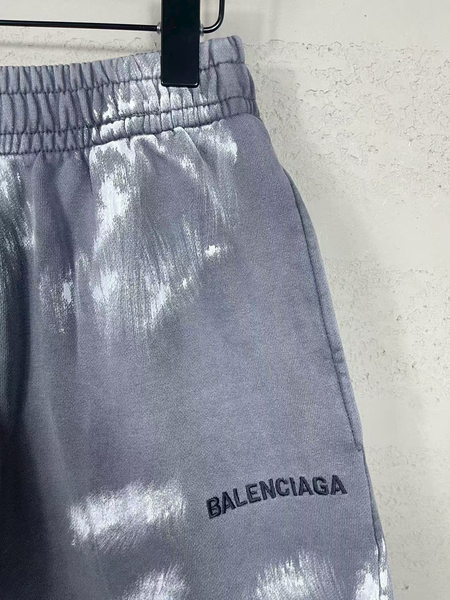 Embroidered, washed, worn, hand drawn graffiti shorts
