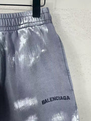 Embroidered, washed, worn, hand drawn graffiti shorts