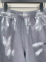 Embroidered, washed, worn, hand drawn graffiti shorts