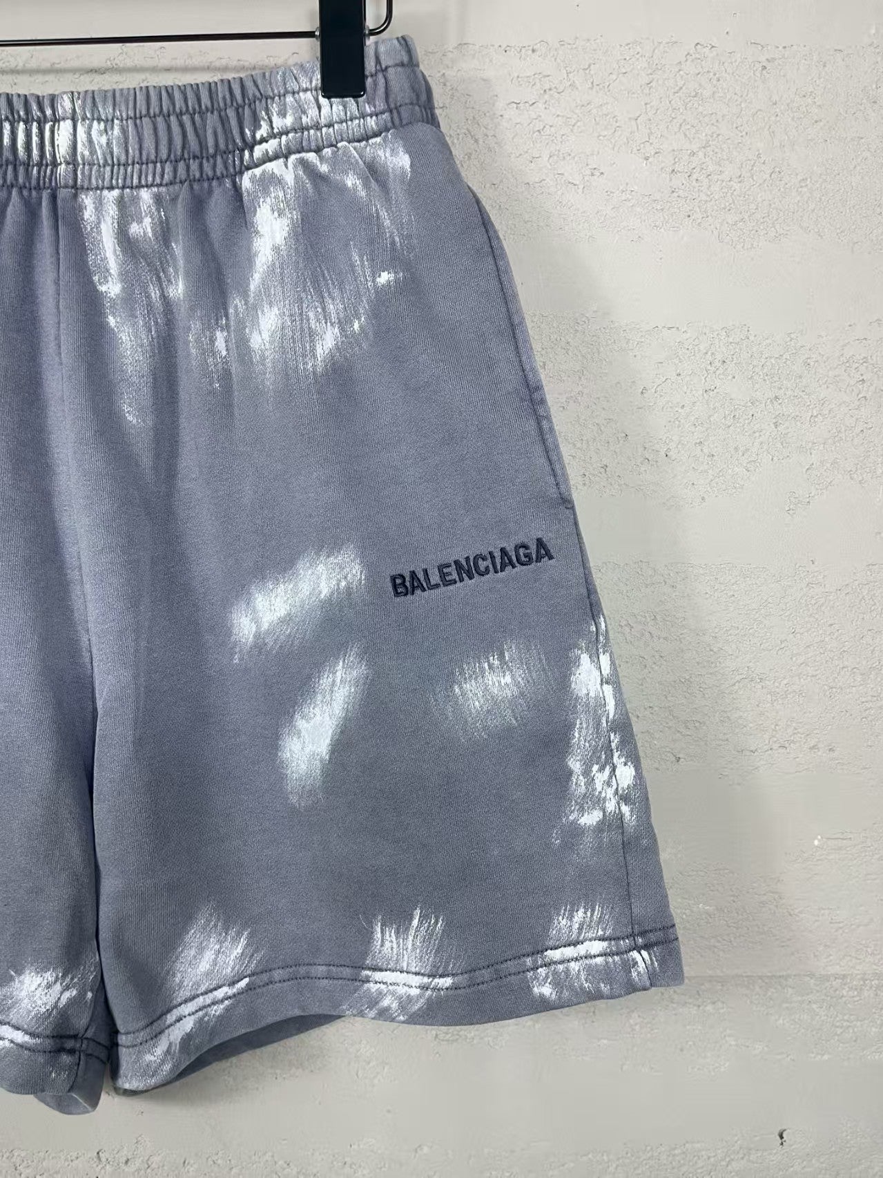 Embroidered, washed, worn, hand drawn graffiti shorts