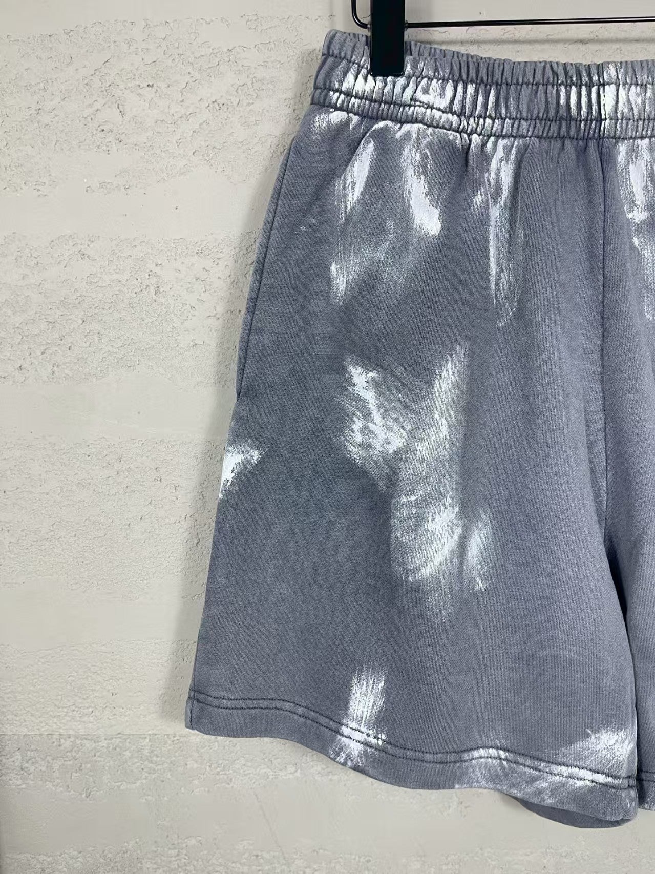 Embroidered, washed, worn, hand drawn graffiti shorts