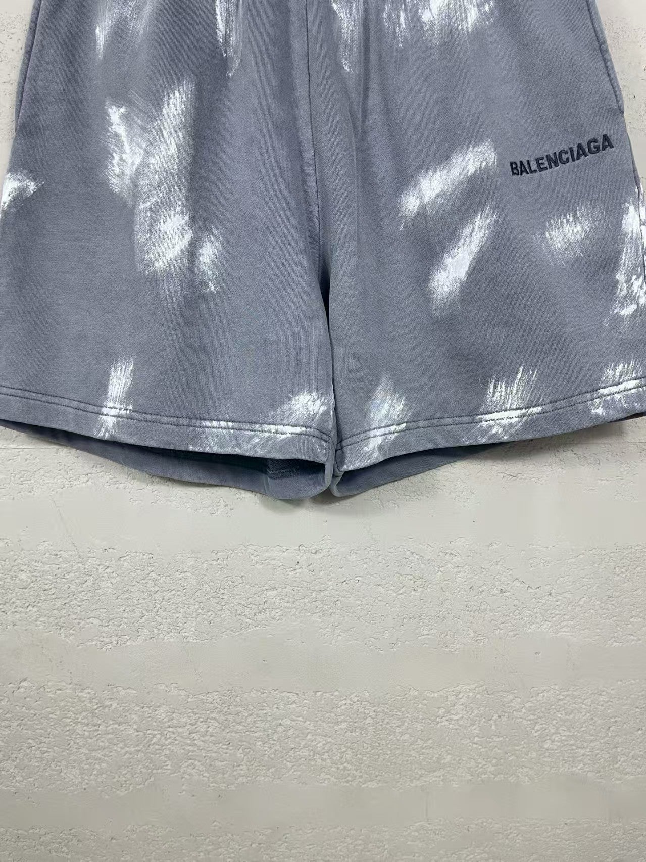 Embroidered, washed, worn, hand drawn graffiti shorts
