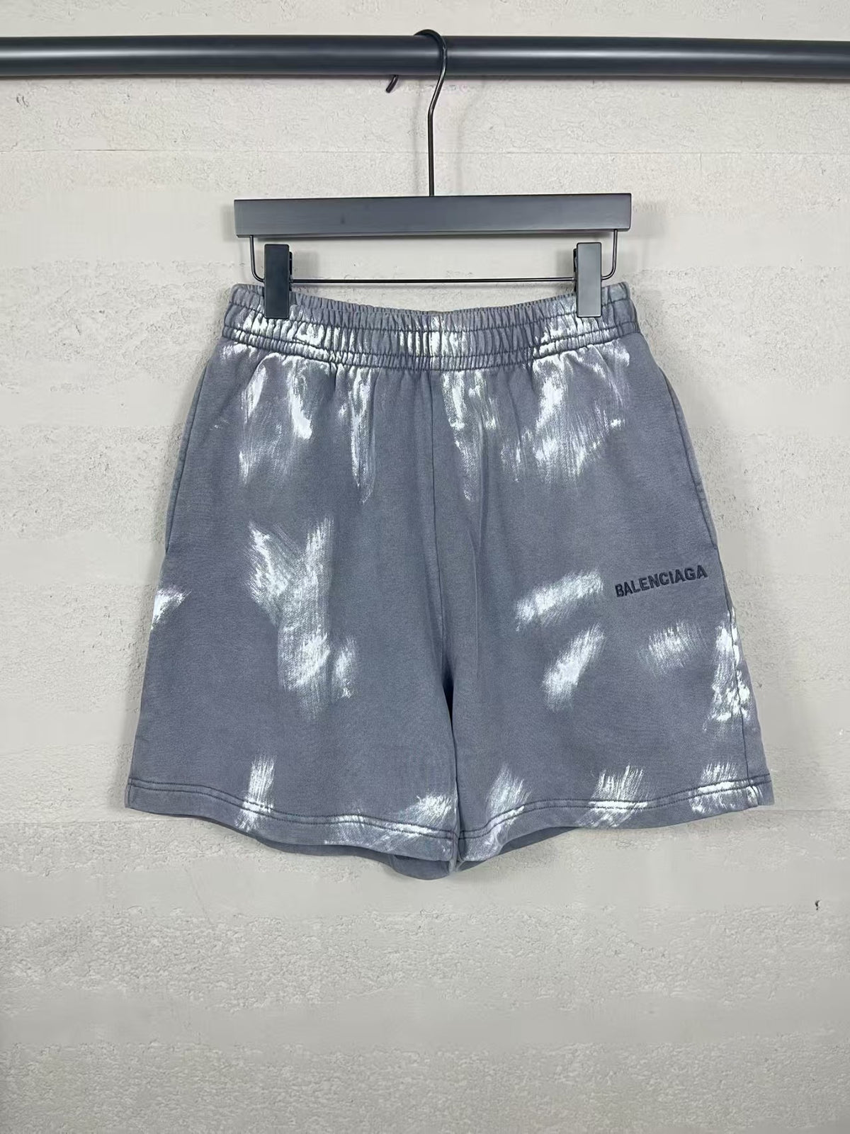 Embroidered, washed, worn, hand drawn graffiti shorts