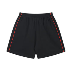 Alphabet embroidered patchwork shorts