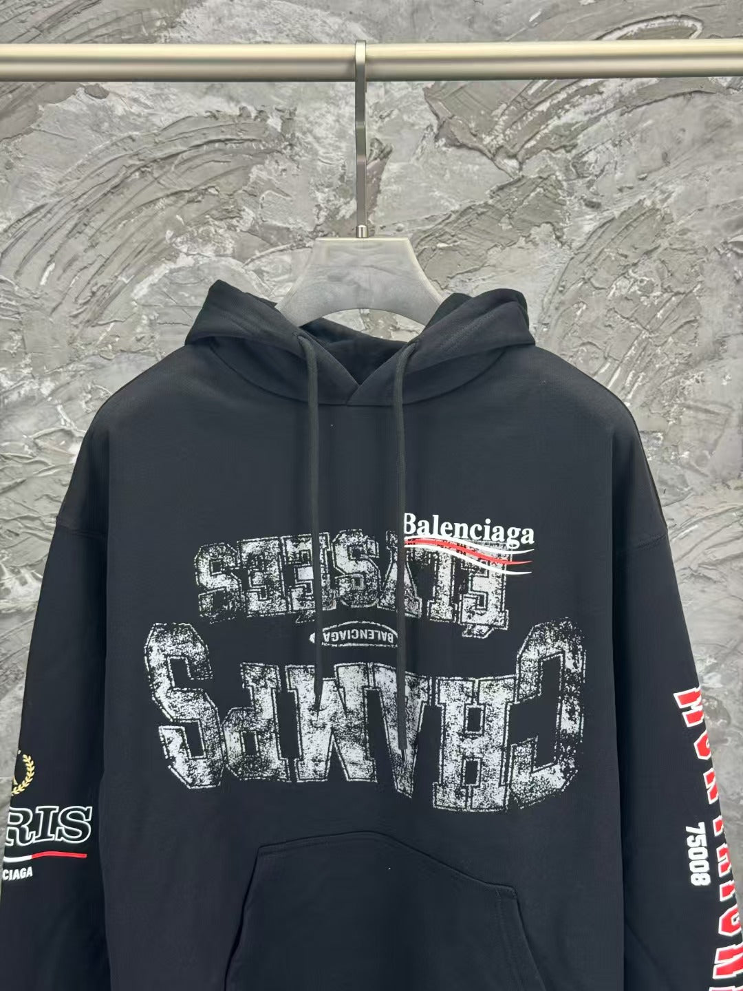 Hooded long sleeved sweatshirt