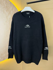Letter Embroidered Round Neck Knitted Sweater