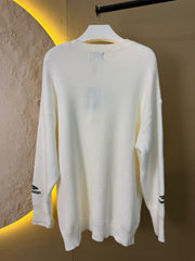Letter Embroidered Round Neck Knitted Sweater
