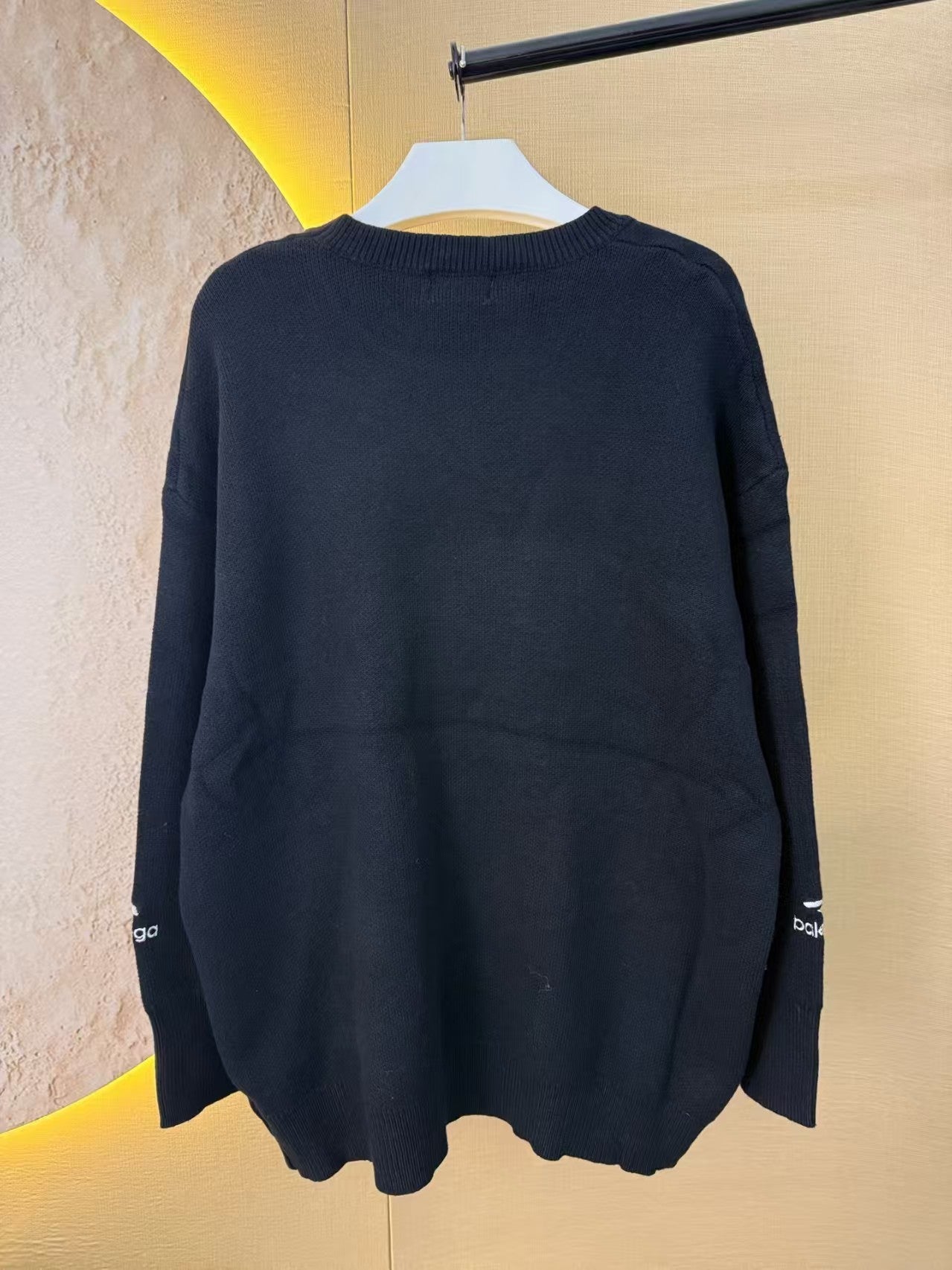 Letter Embroidered Round Neck Knitted Sweater