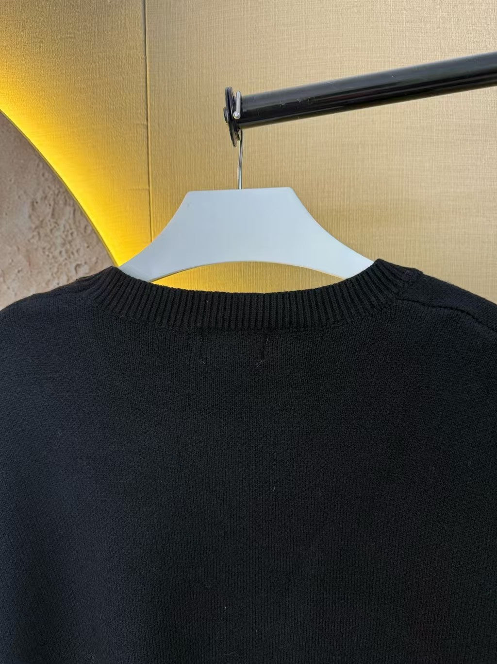 Letter Embroidered Round Neck Knitted Sweater
