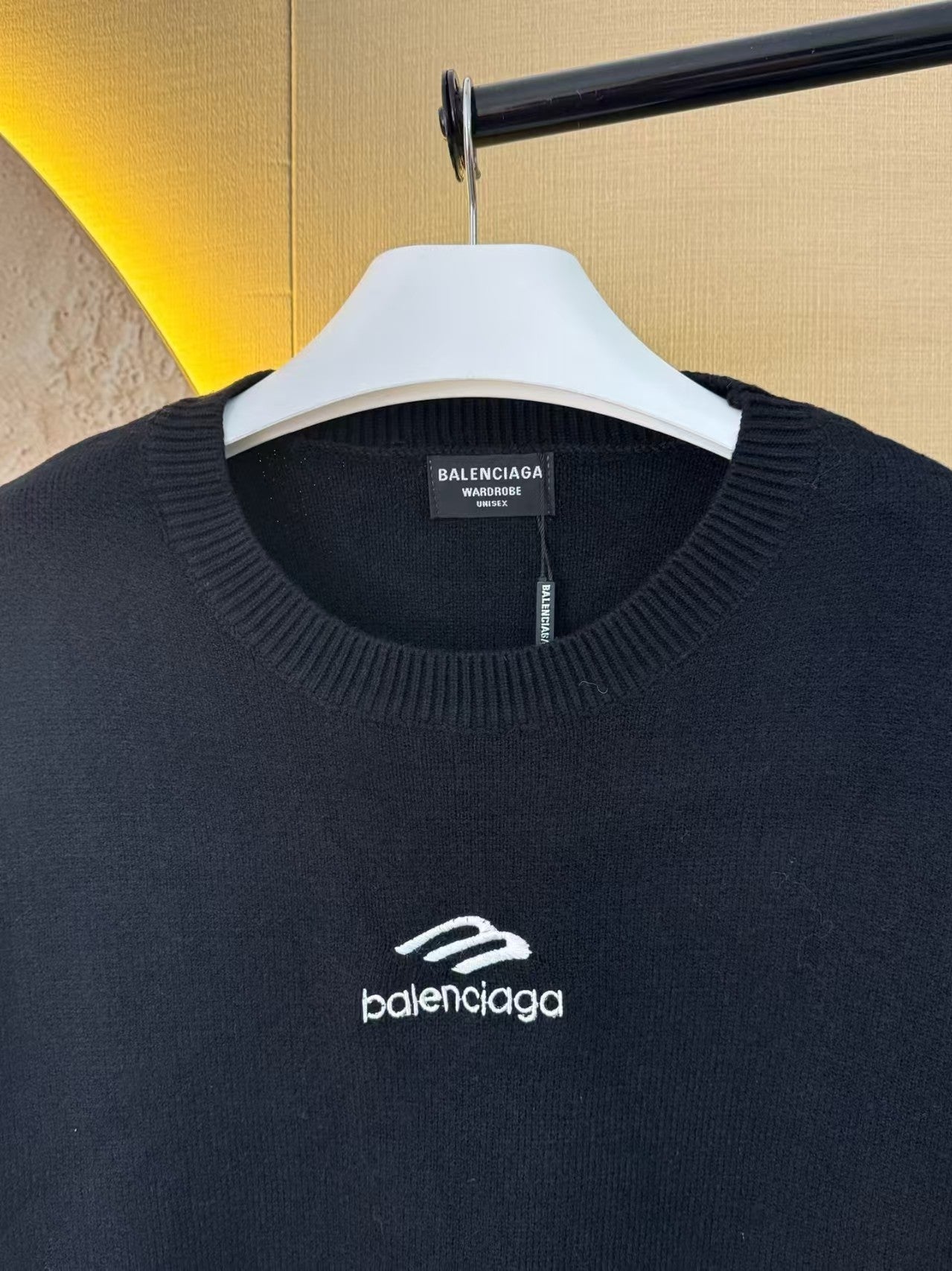 Letter Embroidered Round Neck Knitted Sweater