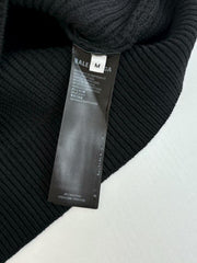 Knitted round neck sweater with armband