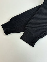 Knitted round neck sweater with armband