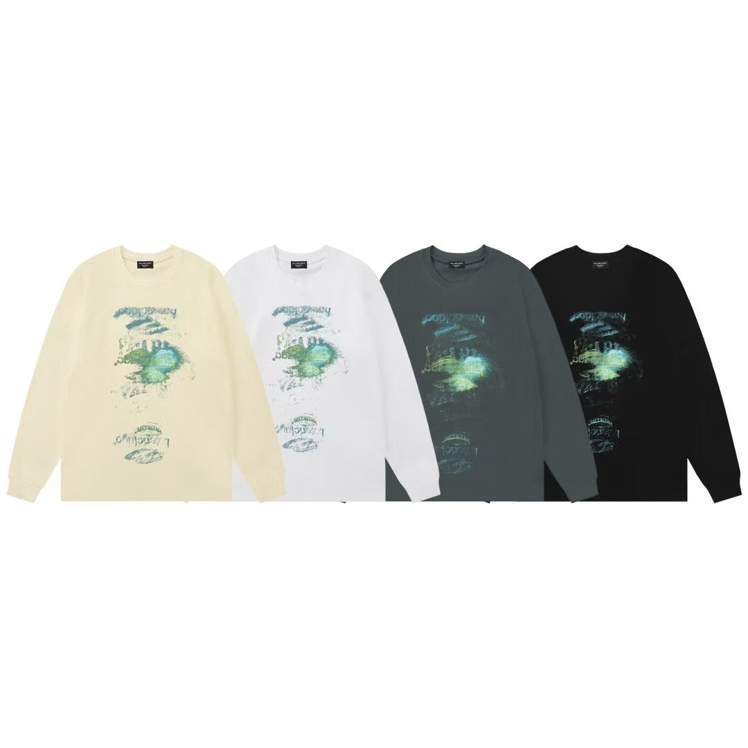 Letter logo unisex long sleeved t-shirt