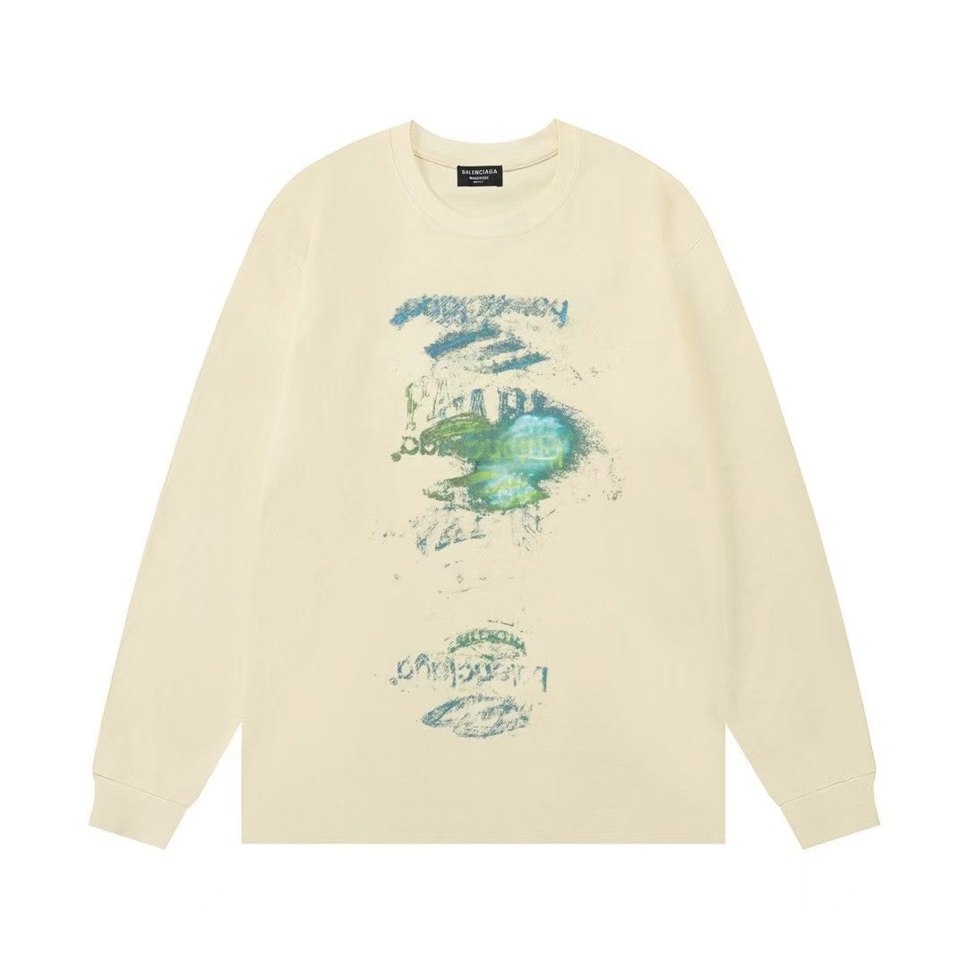 Letter logo unisex long sleeved t-shirt