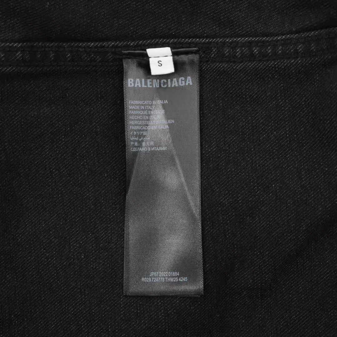 Washed hooded denim sweatshirt