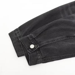 Washed hooded denim sweatshirt