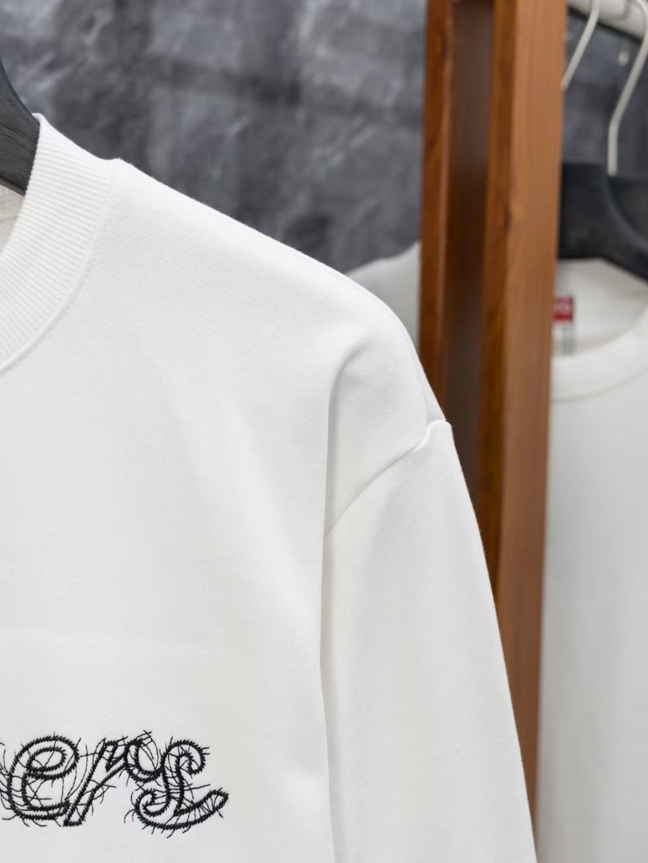 Classic embroidered round neck hoodie