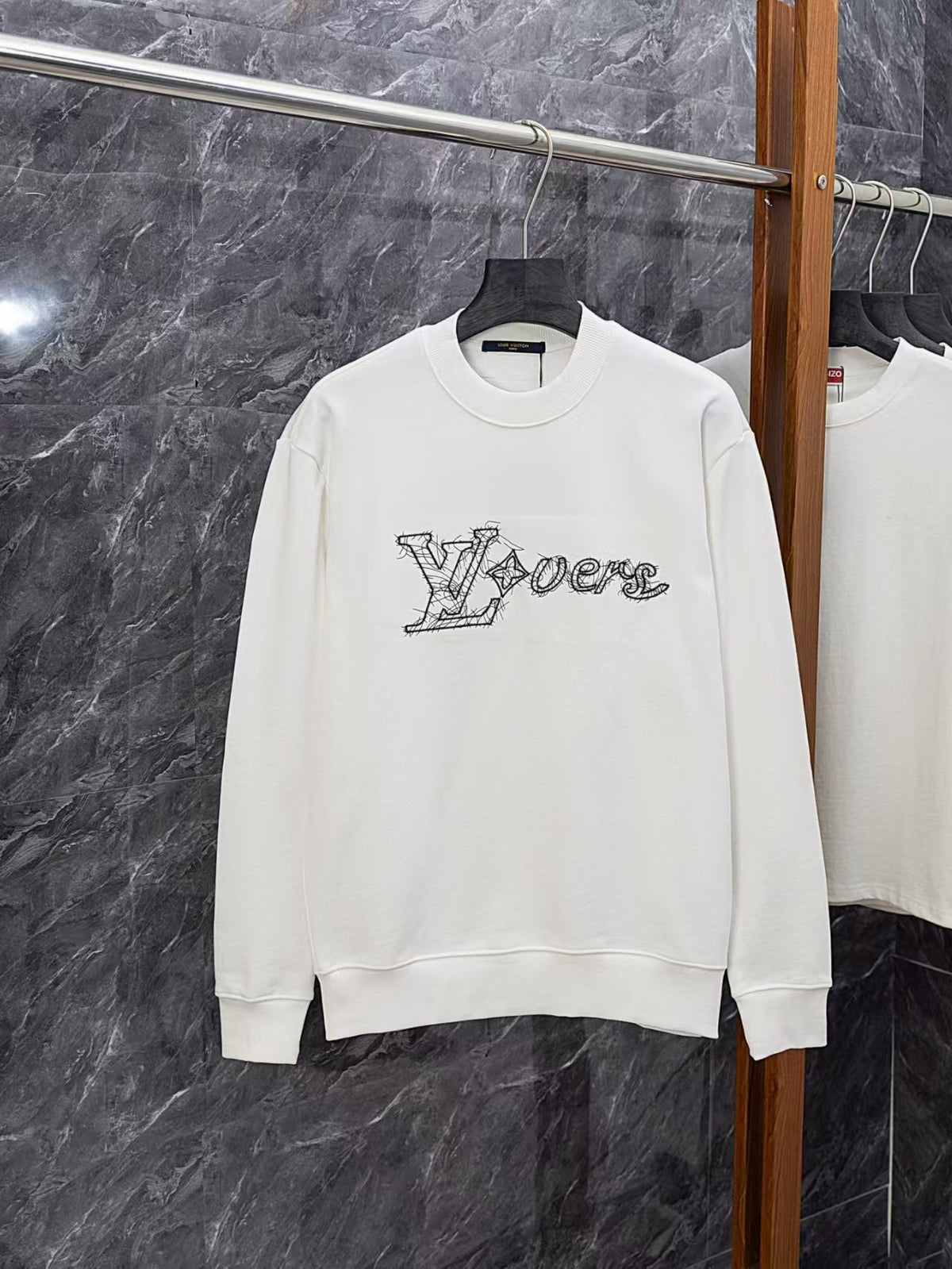 Classic embroidered round neck hoodie