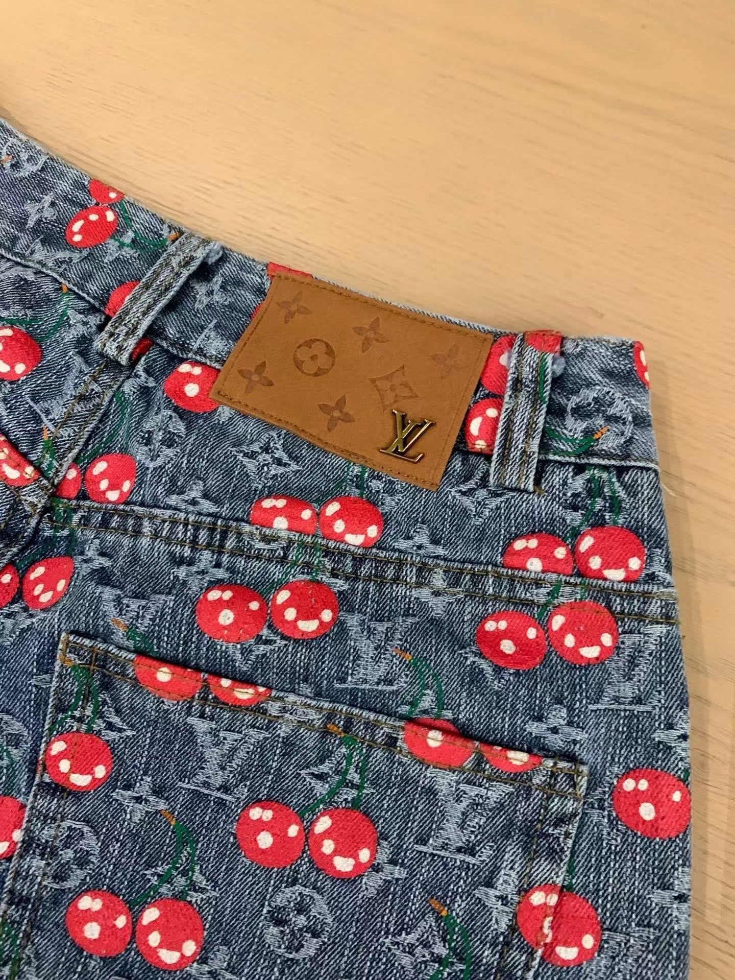 Letter Cherry Jeans