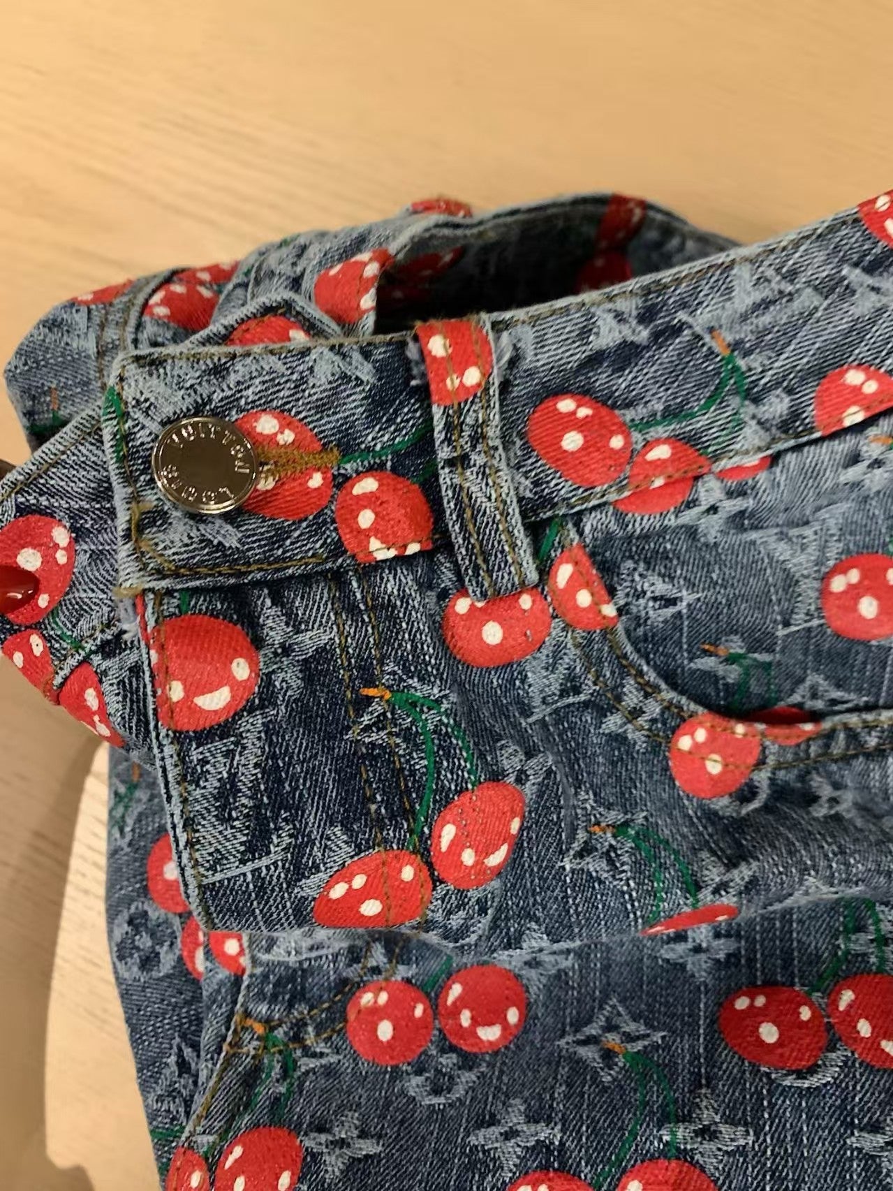 Letter Cherry Jeans