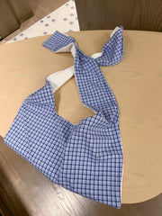 Checkered hoodie with shawl