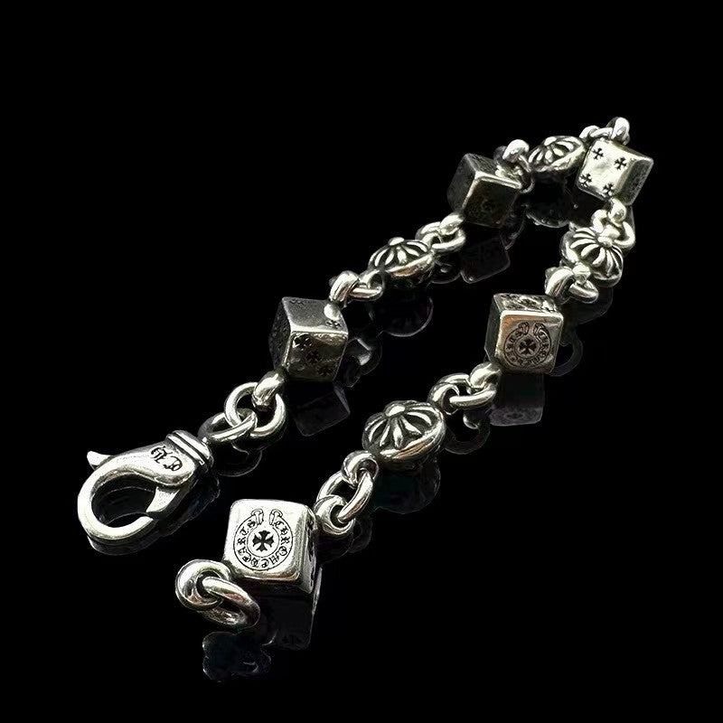 Vintage flower dice bracelet
